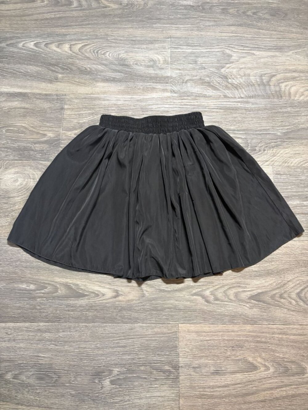 American Apparel Black Skater Pleated Mini Skirt Medium Elastic Waist USA Y2K
